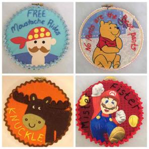 6" Funny Embroidery Adult Humor Wall Art