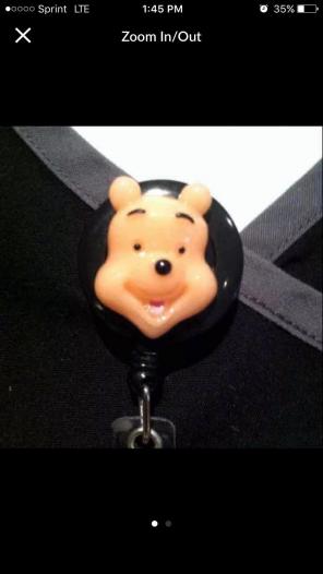 Winni the Poooh ID Badge Holder Nurse RN