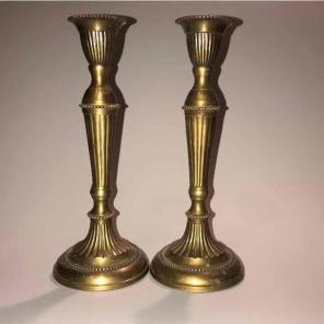 PAIR OF VINTAGE BRASS CANDLESTICKS 13"
