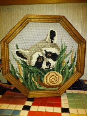 Hexagonal Racoon and Snail Stitch Frame