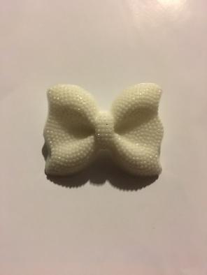 White Glittery Bow Brooch