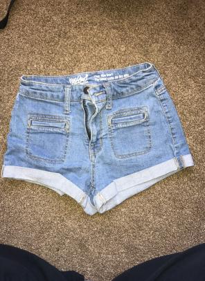 Ligh Blue Jean High Rise Shorts