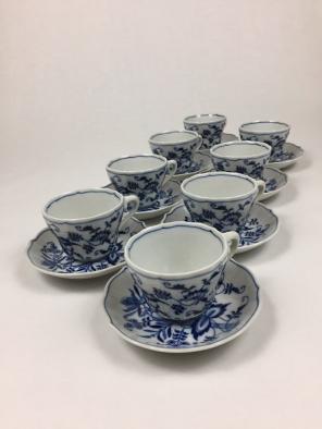 Blue Danube China Set 8 Tea Cups Saucers