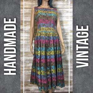Vintage Handmade Paisley Floral Dress