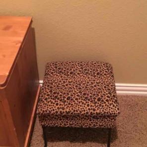Leopard print foot stool