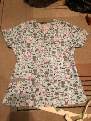Cat Scrub Top