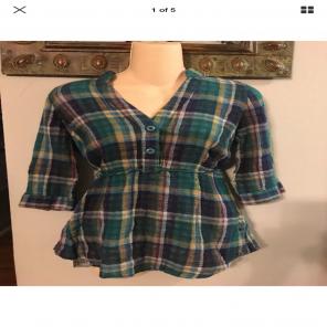 ODILE Women's PLAID SHIRT BLUE SM