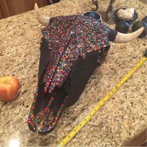 Swarovski crystals Buffalo skull