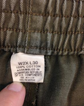 W2x30 Olive Green Pants