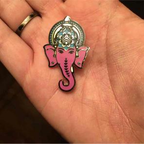 Bassnectar pink elephant pin