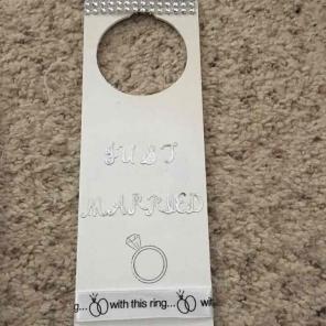 Bridal just married door hanger