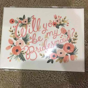New rifle paper co be my bridesmaid card