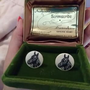 Scrimshaw Ivory cuff links