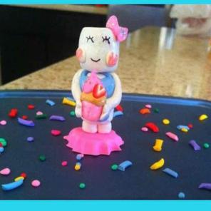 handmade Clay charm cute Marshfellow