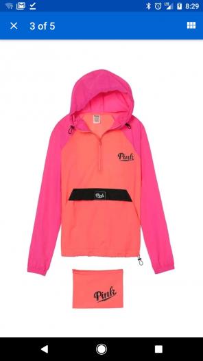 (XS/S) VS Pink Packable Anorak & Bag