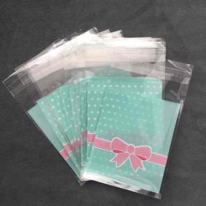 24 Mint Green pink Bow small Cello bag