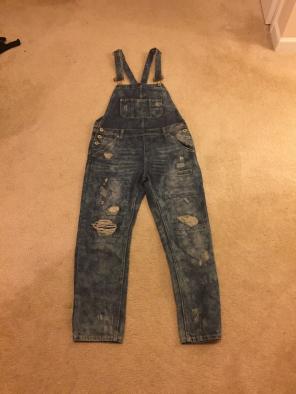 Unisex Blue Denim Overalls 34 Waist