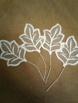 Wedding organza lace leaves