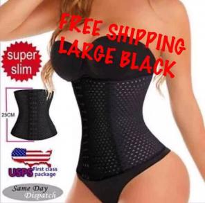 LARGE BLACK WAIST TRAINER CINCHER
