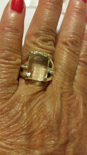 A unique clear stone ring size 5