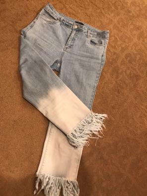 Ombré Fringe Bottom Jean Size 30