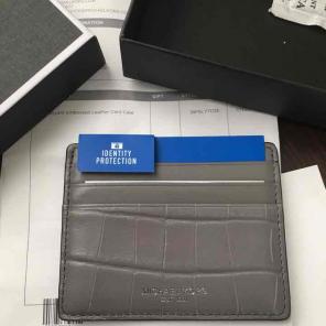 Micheal Kors Mens Leather Card Case Grey