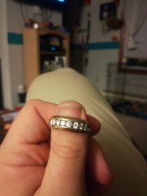 8 Dimond studded wedding band/ pimp ring