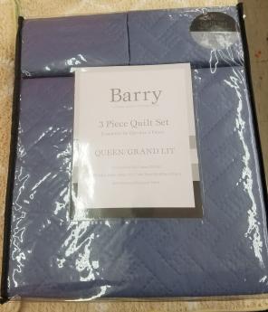 3 Pcs Queen Size Quilt Set - GRAY