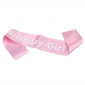 New pink birthday sash