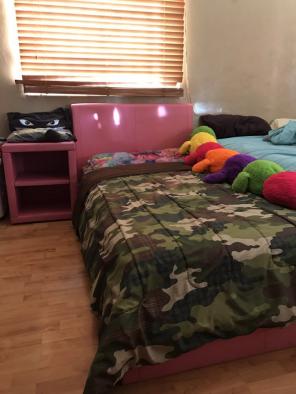 Pink Bed And Pink Nightstand