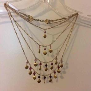 Four-tier jeweled necklace