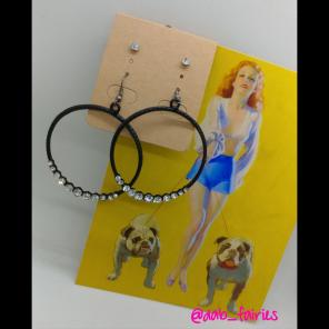 NWT fashion black hoops 2 in 1 set