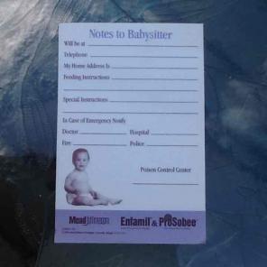 Post It Brand Babysitter Note Pad