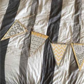 Yellow & Gray MDF Banner