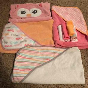 Hooded towels and wash clothes