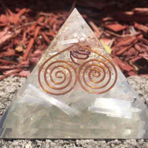 White Selenite Orgone Pyramid