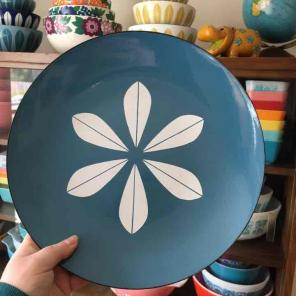 Large 12" Cathrine Holm blue plate
