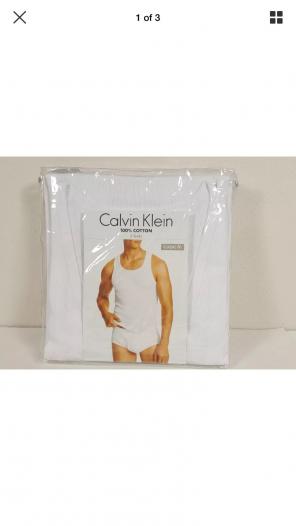Calvin Klein Men's White Tanks 3 Pack L
