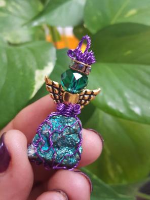 Peacock angel pendent joy happiness