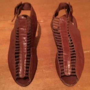 Vintage Italian Style Leather Sling Back