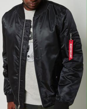 Men's Quilted Bomber Jacket (black)