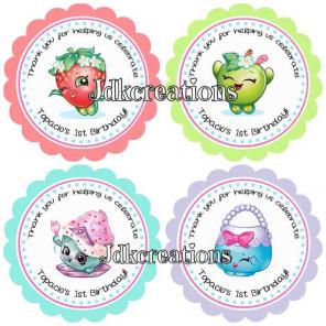 Shopkins Theme Party Favor Tags