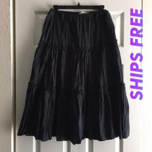 90s Goth Grunge Long Black Skirt M/L