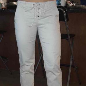 Loft cropped lace up pants