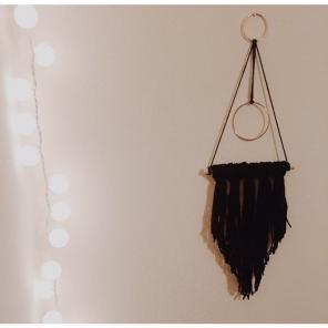 Yarn And Silver Ring Wall Hanging Decor
