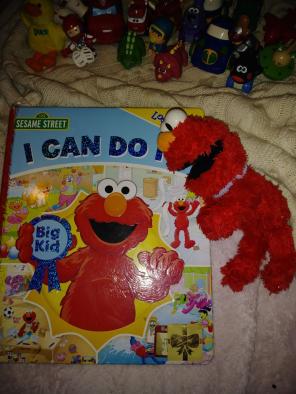 ELMO LARGE HARDCOVER BOOK & TALKING TOY
