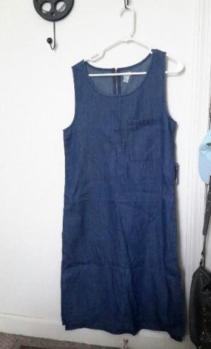 NWT F21 Chambray Overall Dress
