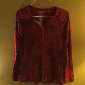 Eddie Bauer Maroon and Floral Henley, M