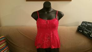 Medium women's tank top red sparkly M