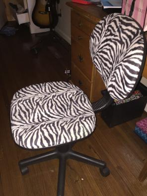 Zebra Print Rolling Chair